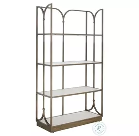 Belinda Cerused White And Brass Bookcase