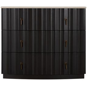 Sergio Sesame Black and Marble 3 Drawer Chest
