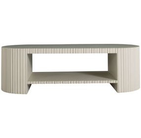 Isadora Sesame White Oval Cocktail Table