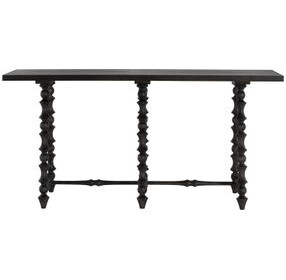 Kirkwood Cerused Forest Black Rectangular Console Table