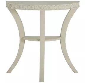 Linda Sesame White Demilune Console Table