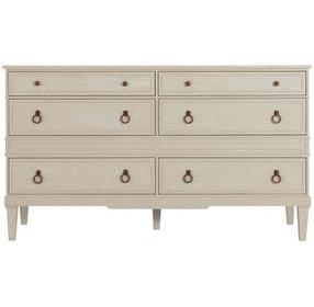 Archie Cerused White 6 Drawer Dresser