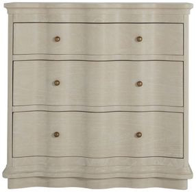 Meredith Textured Cerused White 3 Drawer Nightstand