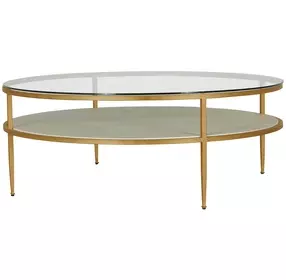 Constance White Round Glass Top Cocktail Table
