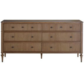 Andrea Satin Oak 6 Drawer Dresser