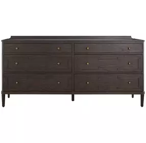 Glenwood Cerused Brown 6 Drawer Dresser