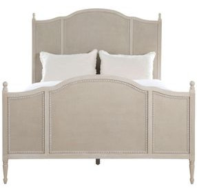 Caroline Cerused White Queen Panel Bed