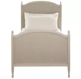 Caroline Cerused White Twin Panel Bed