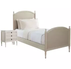 Caroline Cerused White Kids Panel Bedroom Set