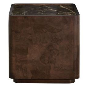 Summit Dusk and Dark Emperador Square Marble Top Side Table