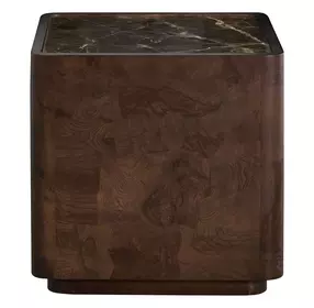 Summit Dusk and Dark Emperador Square Marble Top Side Table