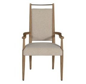 Highland Dawn and Sand Performance Fabric Upholstered Dining Arm Chair
