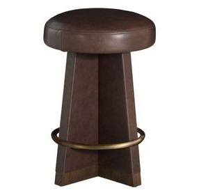 Plateau Maximus Chocolate Leather Upholstered Swivel Counter Height Stool