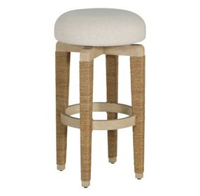 Maris Ivory Performance Fabric Upholstered Swivel Bar Stool