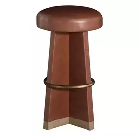 Plateau Gramado Avelino Saddle Leather Upholstered Swivel Bar Stool