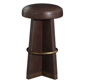 Plateau Maximus Chocolate Leather Upholstered Swivel Bar Stool
