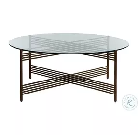 Tanner Hammered Antique Brass Coffee Table