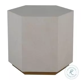 Winslet Cerused White Side Table