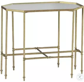 Barnes Octagonal Gold Mirrored Table