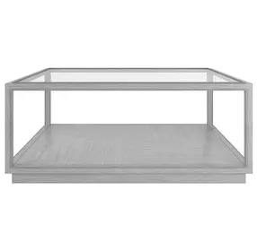 Glaze Vintage Blue Square Glass Top Cocktail Table