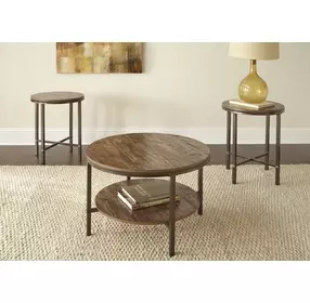 Sedona Caramel And Gold 3 Piece Occasional Table Set