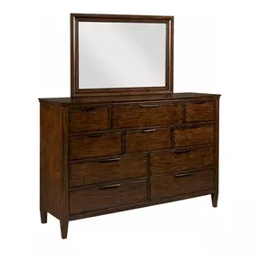 Amaretto Grove Amaretto 10 Drawer Luccia Bureau with Rectangular Mirror