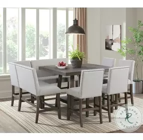 Hester Brown Counter Height Dining Room Set With Lazy Susan