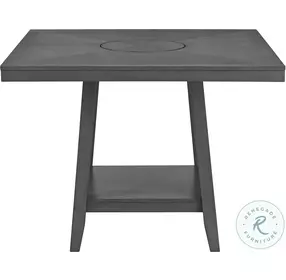 Hester Grey Counter Height Dining Table With Lazy Susan