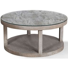 Crossings Serengeti Sandblasted Fossil Grey Round Cocktail Table