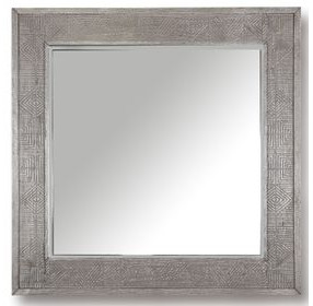 Crossings Serengeti Sandblasted Fossil Grey Wall Mirror