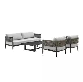 Alegria Light Gray 84" Outdoor Conversation Set