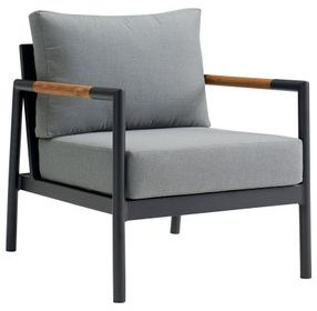 Crown Dark Gray Upholstered Outdoor Club Chair