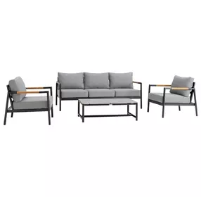 Crown Dark Gray 78" Outdoor Conversation Set