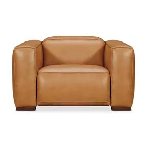 MS Rich Brown Caramel Leather Fresco Power Recliner with Power Headrest