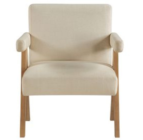 Helen Cream and Chestnut Accent Chair