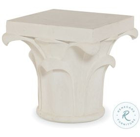 Complements White Outdoor Corinthian Column Side Table