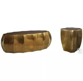 Emerge Antique Brass Occasional Table Set