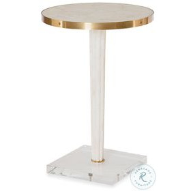 Vera Inlaid Crystal Stone And Brass Side Table