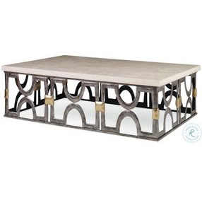 Bardot Inlaid White And Bronze Cocktail Table