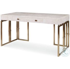 Links Inlaid Crystal Stone And Antique Brass Desk