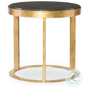 Lunsford Graphite Scagliola And Burnished Gold Leaf Lamp Table
