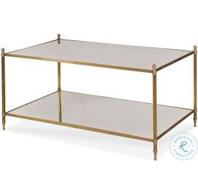 Odesa Clear Mirror And Brass Cocktail Table