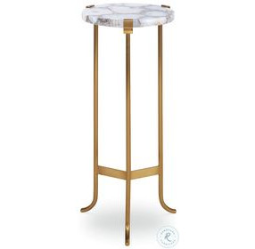 Gwen Agate Stone And Antique Brass Drinks Table