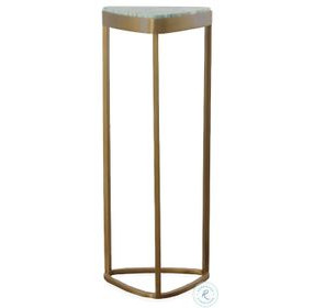 Rae Green Aventurine Stone And Satin Brass Accent Table