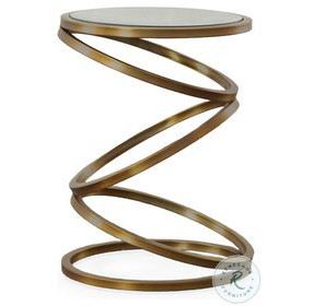 Halsey Glass And Antique Brass Accent Table