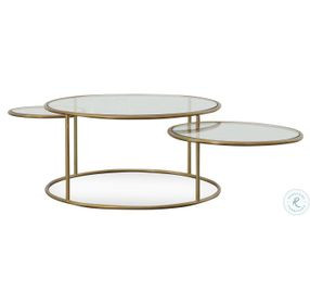 Cassie Clear Glass And Antique Brass Coffee Table