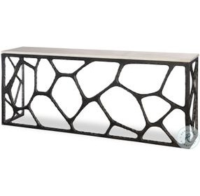 Zane White Marble And Oil Rubbed Bronze Console Table