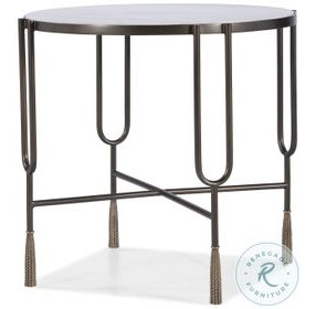 Harmon White Carrara Marble And Oil Rubbed Bronze Side Table