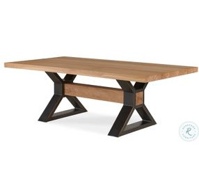 Open Sky Natural And Oil Rubbed Bronze 88" Dining Table