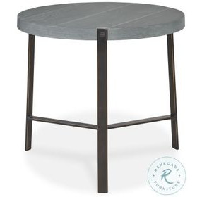 Open Sky Gray And Oil Rubbed Bronze End Table